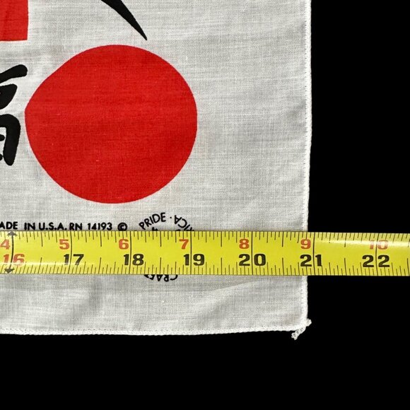 Vintage Japan Rising Sun Bandanna USA Made Karate Kid Style 1980s Red White - Picture 7 of 7